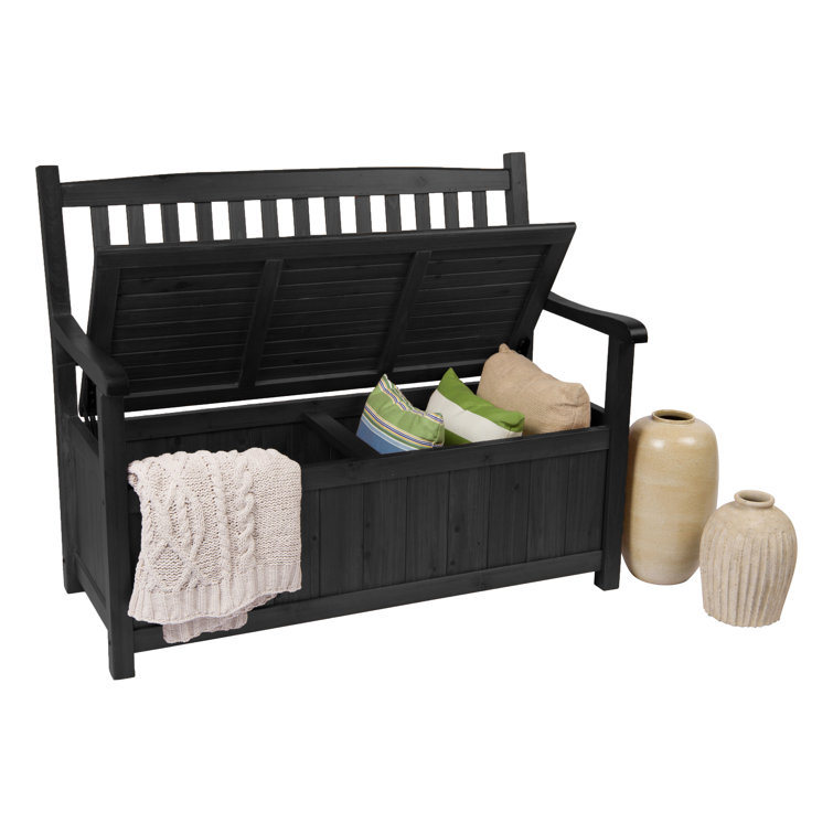 Ashton Outdoor Wooden Storage Bench Cedar Outdoor Bench